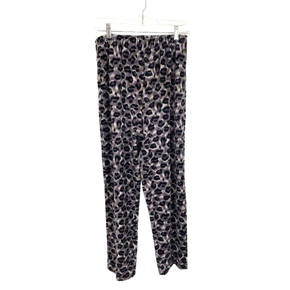 Vintage 90's Dana Buchman Womens Leopard Print Elastic Waist Soft Velour Pants M - Picture 4 of 11